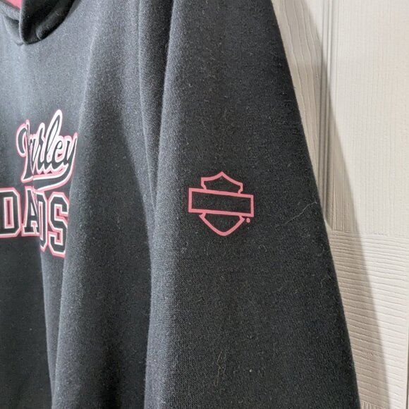 Harley Davidson Women's Black and Pink Pullover Hoodie - Picture 7 of 14